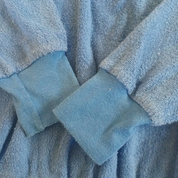 Ms Coqui Vintage 1980s Blue Terrycloth Raglan Sweatshirt Womens No Size - Picture 6 of 6